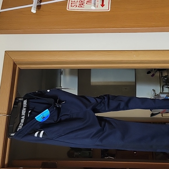 NWT Cultura Navy w/black stripe Sweatpants size Large - Picture 2 of 2